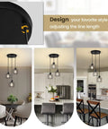 Three Light Adjustable Pendant Light Fixture With Long Cord, Super Easy Custom Height Setup For Kitchen And Dining Room, Killer Industrial Farmhouse Hanging Lamp With Vintage Glow That Truly Slaps In Any Open Concept Space, adjustable cord detail.