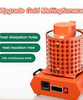 All In One Gold Melting Furnace Kit With 2000W Electric Smelter Reaches 1150 C And 2102 F shown with orange body