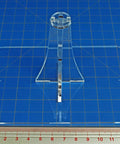 Clear Acrylic Observation Balloon Stand For Wings Of Glory Display, tall blimp flight stand with 88x134mm base on grid.
