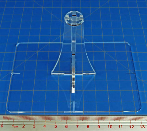 Clear Acrylic Observation Balloon Stand For Wings Of Glory Display, tall blimp flight stand with 88x134mm base on grid.