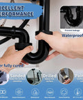 Hands applying Black Epoxy Putty Stick 10.5oz 300g Two Part Repair Kit For Leaks Cracks Holes In Metal Ceramics Plastic Wood Tile Concrete