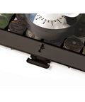 Rolling Coffee Pod Drawer With Tempered Glass And Black Finish, holds K-Cups under coffee pot, easy glide storage