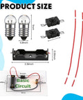 Electric Circuit Kit For Beginners 24 Piece Component Set With Light Bulb Wires Push Button Switch Battery Holder size details