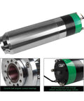 Top Shelf 3.5KW Bt30 Water Cooled Spindle Motor With Automatic Tool Change Built For CNC Routers Cranks Out Smooth 18000RPM Power close-up view showing design and details.