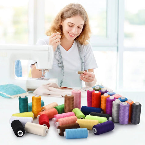 Real Deal Polyester Sewing Thread Kit With 36 Vibrant Shades And Prewound Bobbins Built For Machine Quilting Embroidery And Craft Hustles Straight Up Designed To Outlast Your Daily Stitching Sessions
