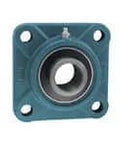 Single 4-Bolt Flange Unit UCF318-56 3-1/2 in ID Heavy Duty Set-Screw Bearing shown front view, cast iron F318 housing