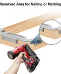 Heavy Duty 16 Inch Stud Layout Tool And Precision Framing Jig For No Sweat Construction Spacing Pro Builder Essential Wood Wall Measuring Guide with reserved nailing area.