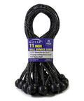 Pack of 25 black Beefy Heavy Duty Ball Bungee Cord 11 Inch with 1 Inch Nylon Ball for indoor outdoor tarp tie down