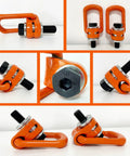Collage of 2 Pcs Eye Bolt M12 X18 Universal Swivel Hoist Rings 360 Degree Rotation Alloy Steel with Metric Threads and 1 Ton Max Load