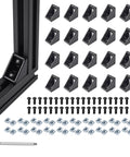 20 Sets Black 2020 Series Aluminum Extrusion Corner Bracket Kit Includes 20 Right Angle Connectors And 40 M5 T Slot Nuts And Screws