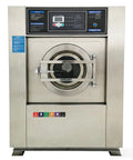 Front view of Industrial Front Load Washer Dryer Combo 44Lbs Capacity 20kg Heavy Duty Stainless Steel 304 Laundry Machine.