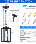 Top Shelf Build And 11 Inch Black Outdoor Pendant Light Comes Loaded With Smart Dusk To Dawn Sensor, adjustable wire, aluminum housing.