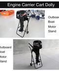 Heavy Duty Outboard Motor Stand Cart With Two Wheels, Built To Last Workhorse Steel Engine Carrier For Boats Up To 165 Lbs
