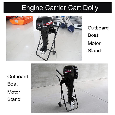 Heavy Duty Outboard Motor Stand Cart With Two Wheels, Built To Last Workhorse Steel Engine Carrier For Boats Up To 165 Lbs
