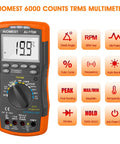 Gearhead Friendly Engine Analyzer And Automotive Multimeter 6000 Count Digital Tester with true RMS and detailed functions displayed