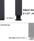 Comparison of Heavy Duty Adjustable Table Leg Set Of 4, 28 Inch, showing adjustable range of 0-1.57 inches versus 0.7 inches.