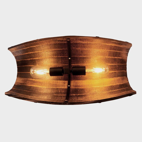 Rustic Resin Wine Barrel Pendant Lamp With Tree Grain Pattern, Vintage Kitchen Bar Ceiling Light Fixture