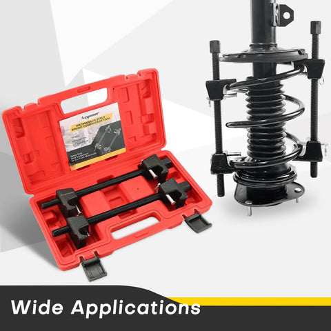MacPherson Strut Spring Compressor Tool Kit with case and strut, Universal Coil Spring Compressor for Car Truck Motorcycle, 300mm