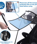 Must-Have All Weather Stroller Rain Cover And Baby Mosquito Net 2-Piece Set with transparent film being removed