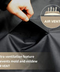 All Weather Yard Saver Swing Cover For Three Seaters And Garden Hammocks showing air vent for mold prevention