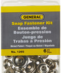 Front view of Snap Fastener Kit With Six Durable Snaps And A Two Piece Setting Tool For Easy Clothing And Leather Closures