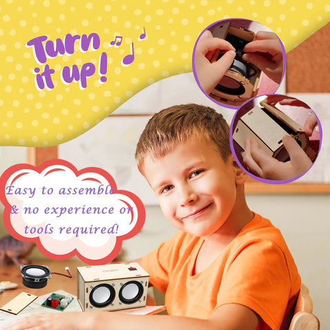Child assembling Build Your Own Bluetooth Speaker Kit For Kids And Adults Totally Fun Hands On Science Electronics Project With Dual Speakers