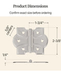Top Shelf Polished Nickel Butterfly Hinges With Removable Pin Pack Of Two For Cabinet Doors dimensions 1-3/4x2-3/8 inches.
