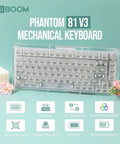 Premium 75 Percent Transparent Mechanical Gaming Keyboard With Hot Swappable Gasket Build And Dope Rgb Lighting Clear Dual Layer Keycaps viewed from the front.