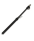 WYNNsky heavy-duty straight dual-head air pressure gauge, side view, extended black tube, 10-150 PSI