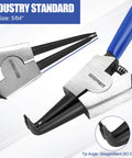 Close-up of 7 Inch Snap Ring Pliers Set Four Piece Circlip Pliers Kit With Straight And Bent Jaw Internal And External Heavy Duty C Clip