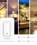 WiFi Smart Single Pole Wall Light Switch No Neutral Needed Works With Alexa And Google Home in various room settings