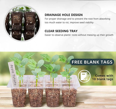 Seed Starter Tray Kit With Grow Lights And Humidity Dome 72 Cell Indoor Garden Germination Trays Smart Controller detail