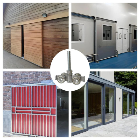 Four Wheel Strut Channel Trolley Assembly For 1-5/8 Inch Wide Unistrut Doors Pack Of 2 with barn and shed door examples