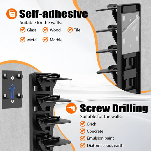 Rock Solid Two Pack Hat Organizer Wall Mount Holds Up To Forty Baseball Caps With Grippy Adhesive Clips Keeps Your Stashed Headwear Locked Down Tight No More Slipping Off Durable Closet Display Rack Black