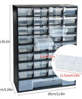 33 Drawer Plastic Small Parts Organizer For Hardware, Crafts, Beads And More, Full Extension Drawers, Black Storage Bin