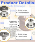 Top Shelf Chicago Binding Screws M5 X 6Mm In 50 Silver Sets Built From Tough Carbon Steel, showcasing smooth dual purpose head and screw detail.