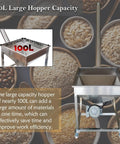 No Nonsense Automatic Screw Feeder Machine With Inclined Spiral Conveyor And Stainless Steel Auger with 100L large hopper for granule handling.