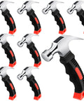 8 Piece Small Hammer Set 8 Oz Mini Claw Hammers For Kids And Adults, Lightweight DIY Hammer Kit For Hanging Pictures, Orange And Black