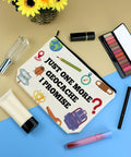 Geocaching Themed Makeup Bag For Women, Outdoor Treasure Hunter Gift, 10x7 inch, with cosmetics, double-sided print, zipper pouch