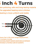 6 Inch MP15YA Electric Range Burner Coil Element 1500W Four Turn Replacement 660532 for Whirlpool Cooktops