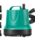 Powerful Submersible Pump For Fish Tanks Ponds Aquariums And Hydroponics 850 GPH Flow 60W 110 120V 5ft Cord Four Nozzles Blue