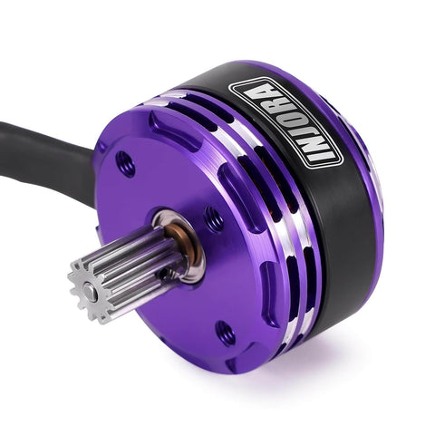 Fat Viper 2204 2400KV Brushless Outrunner Motor with purple casing and gear, for 1/24 RC Crawler Axial SCX24 Upgrade.