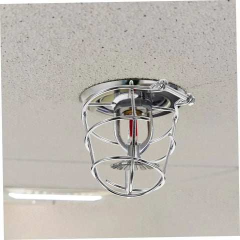 Tough As Nails 2 Pack Fire Sprinkler Head Protector Cage Heavy Duty 1/2 Inch Metal Shield above fire sprinkler head.