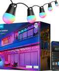 Two-Set 144-Foot Smart Outdoor String Lights With Dimmable Warm White LEDs, 47 Scene Modes, IP65 Waterproof, RGBICW box