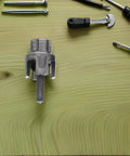 ABOOFAN 3 Pc Pipe Threader Tool Kit with gritty steel internal and external thread cutter on wooden surface.