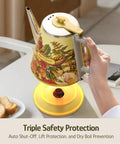 Retro 1L Electric Kettle Cordless 800W Fast Boil Double Wall 304 Stainless Steel BPA Free Auto Shut Off Compact One Cup Brew Buddy For Tea And Coffee Eduardo Recife Collaboration Edition with floral print on table