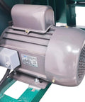 Heavy Duty Electric Drum Polisher Proven Workhorse motor detail, 110V, used for precision metal chamfering in 60L tumbler.