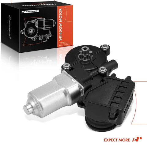 Front Driver Side Power Window Lift Motor With 10 Pin Plug Plug-And-Play Replacement Direct Fit For Toyota Camry 2006-2011, Corolla 2007-2013, Highlander 2007-2013, RAV4 2005-2013, shown with box