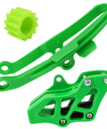 Beefed-Up Chain Guide Slider With Swingarm Roller Replacement For KX250F 2009-2020 And KX450F 2009-2018 Dirt Bikes, green plastic