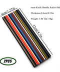 1 Pair Knife Handle Slabs For DIY Knifemaking Pearl Resin Polymer Scales And Grips Set shown with dimensions and colors